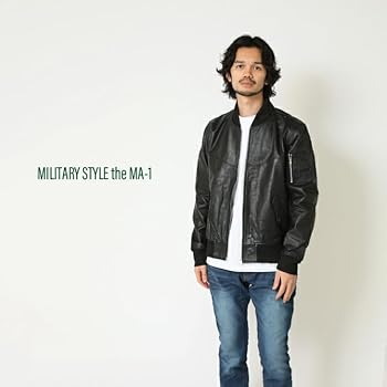 Amazon | [アーケード] 本革 レザージャケット メンズ MA-1 リ